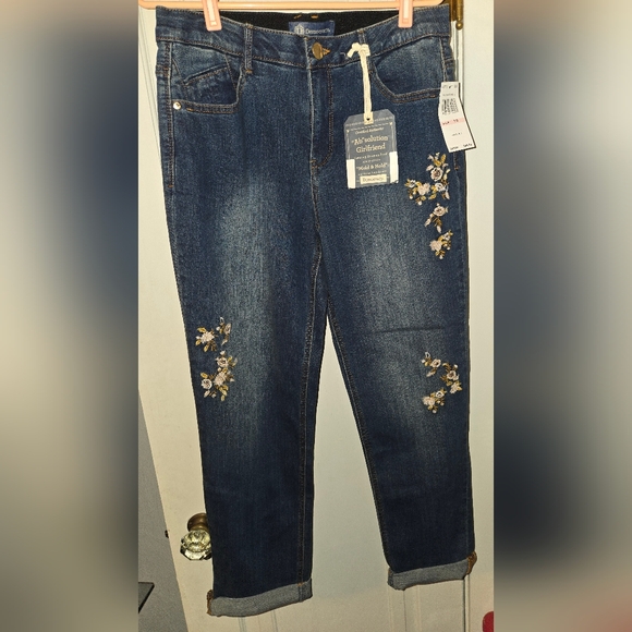 Democracy Denim - Democracy Dark Blue Floral Embroidered Jeans Size 10